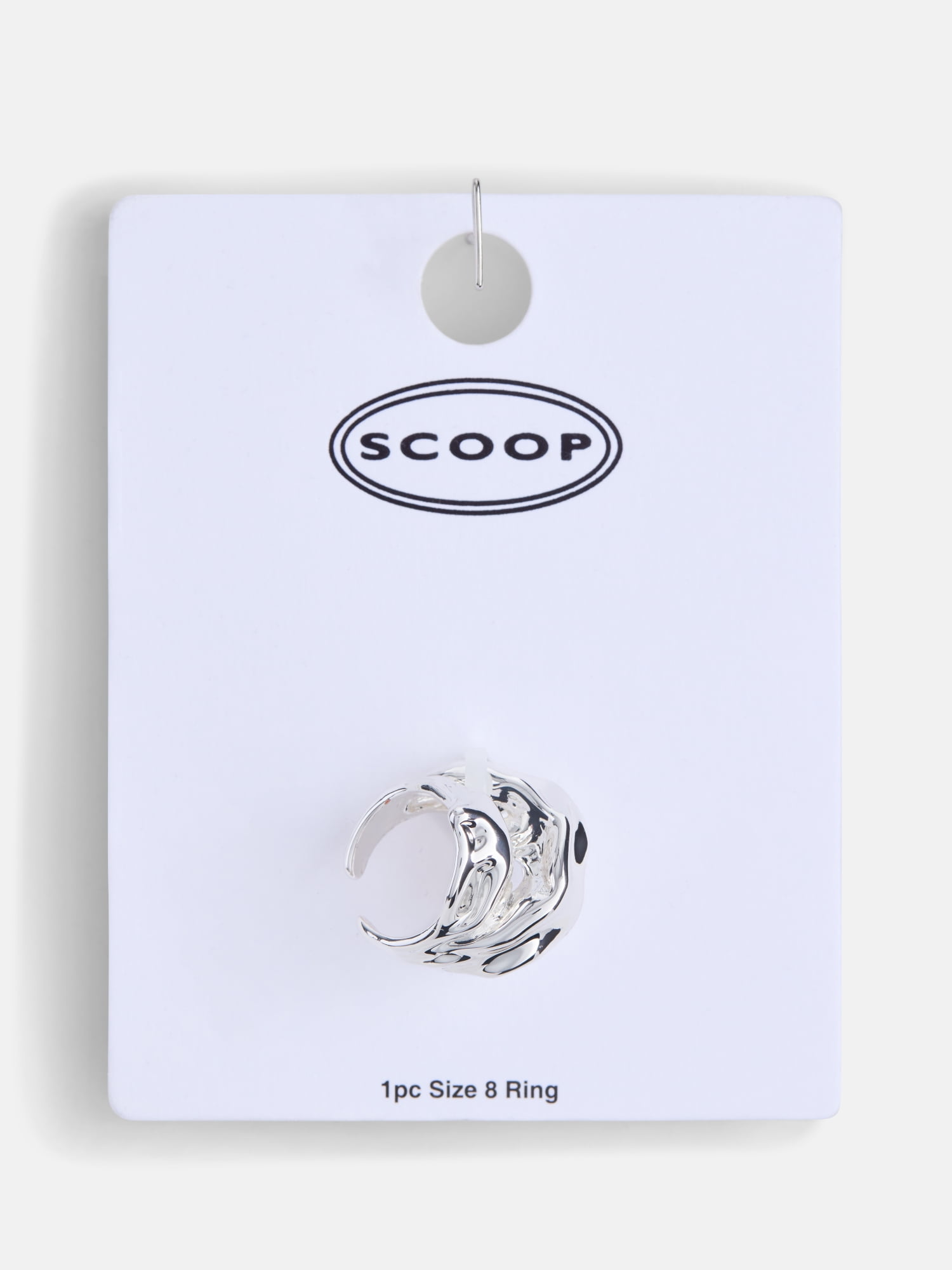 Scoop Women’s Silver Tone Sculpted Organic Ring