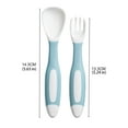 thumbnail image 3 of Clearance! 2Pcs/Set Children Tableware Bendable Design Portable Utensils Toddler Feeding Auxiliary Spoon Fork for Toddler A Spoon and A Fork, 3 of 7