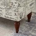 thumbnail image 6 of Linon Lillian Upholstered Bench with Rolled Arms, 45" L x 17.5" D x 23" H, White Script, 6 of 6