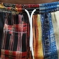 thumbnail image 7 of SGFCWSX Mens Harem Pants Patchwork Elastic Waist Drawstring Pockets Loose Boho Hippie Beach Casual Pants Red Size 2XL, 7 of 7