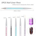 thumbnail image 2 of FULINJOY 5 Pcs Nail Art Liner Brushes, Dual-ended Nail Art Point Drill Drawing Brush Pen Dotting Tools Set, Nail Design Liner Brushes and Dotting Pen, 2 of 3