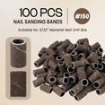 thumbnail image 2 of PANA Sanding Band Files for Mandrel Nail Drill Bits - 100pcs per box (150 Grit, Brown), 2 of 6