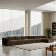 thumbnail image 2 of Meridian Furniture 6-Piece Brown Corduroy Performance Fabric Modular Sectional, 2 of 13