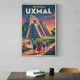 thumbnail image 6 of Vintage Retro Travel Poster Wall Print Uxmal Pyramid Merida Mexico Sunrise Ancient Maya Ruins Art Print Poster, 6 of 8