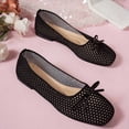 thumbnail image 6 of Miluxas Woven Ballet Flats for Women Cute Mary Janes Bow Elastic Strap Summer Straw Comfortable Casual Dressy Shoes Black 9.5(43), 6 of 8