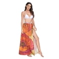 thumbnail image 2 of FORMRS Womens Beach Sarong Semi-Sheer Bikini Wrap Skirt Swimsuit Cover-ups, Orange Abstract Floral, 2 of 7