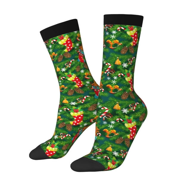 Balery Cute Christmas Stocking Bear Calcetas Largas con Estampado para Hombre y Mujer – Suaves y Transpirables, Talla Única (US 5-11)