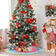 thumbnail image 4 of 35.4" Lovely Christmas Tree Skirt, Small Mini Tree Skirt Ornament with Christmas Santa Claus Elk Moon House for Party Holiday Home Christmas Decorations (Tie Dye), 4 of 12