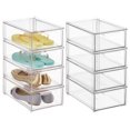 thumbnail image 1 of Bac de Rangement Empilable en Plastique avec Tiroir, 8 Pack, Transparent, 1 of 5