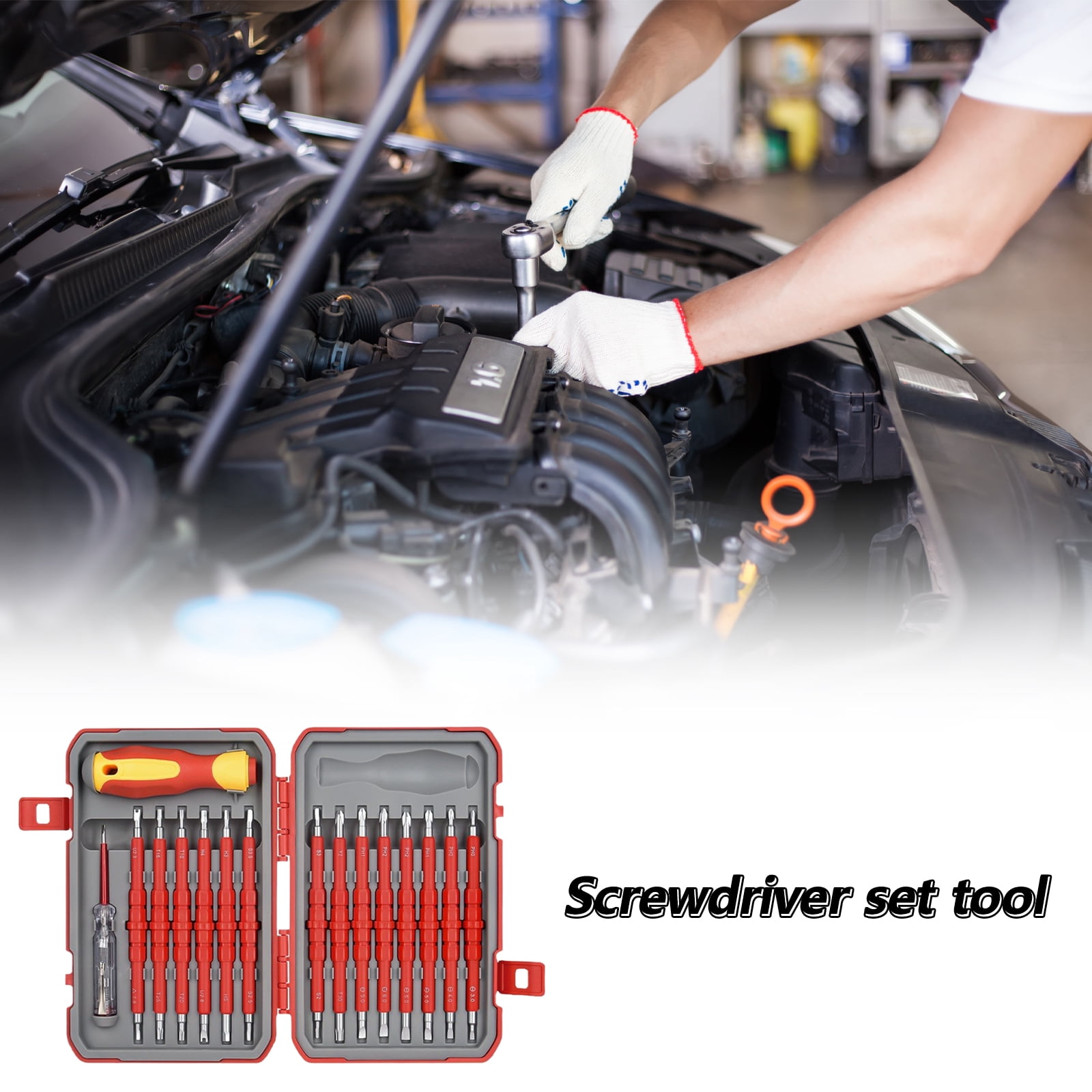 Essential 29Piece Tip Screwdriver Set, Insulated for Electrical Work Tool for Home and Industry