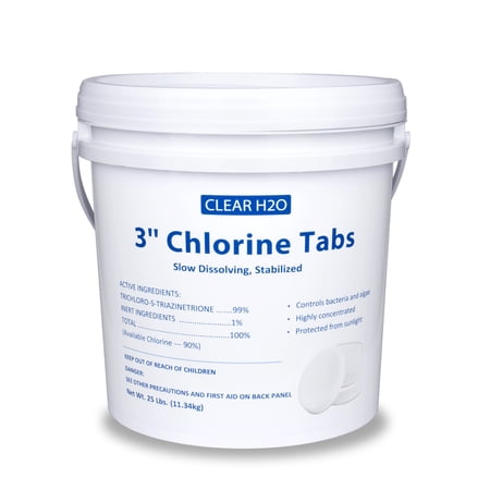 SUN HOLIDAY 3" Stabilized Chlorine Tablets, Pool Sanitizer, Long Lasting, Slow Dissolving, Tri-Chlor for Swimming Pools, Hot Tubs - 25 Pounds