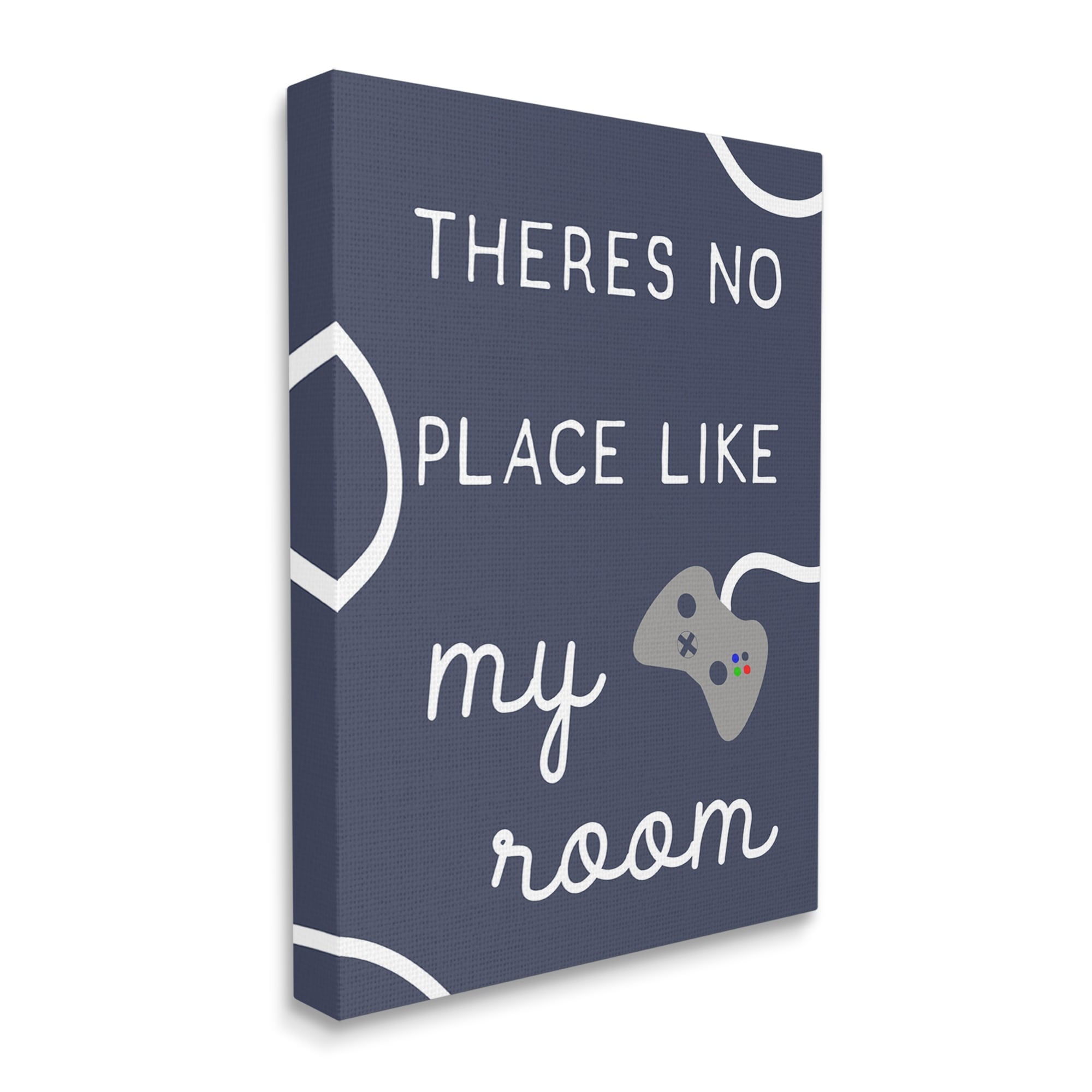 Stupell Industries No Place Like My Room Saying Video Game Theme Kids Painting Gallery-Wrapped Canvas Print Wall Art, 36 x 48, Design by Daphne Polselli