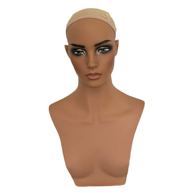 Bunblic Mannequin Head Head Circumference 53cm Holder for Earrings Hat Jewellery with Shoulder