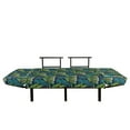 thumbnail image 3 of Leaf Futon Couch, Tropical Jungle Palm Tree Banana Leaves Frangipani Heliconia on a Dark Blue Background, Daybed with Metal Frame Upholstered Sofa for Living Dorm, Loveseat, Multicolor, by Ambesonne, 3 of 4