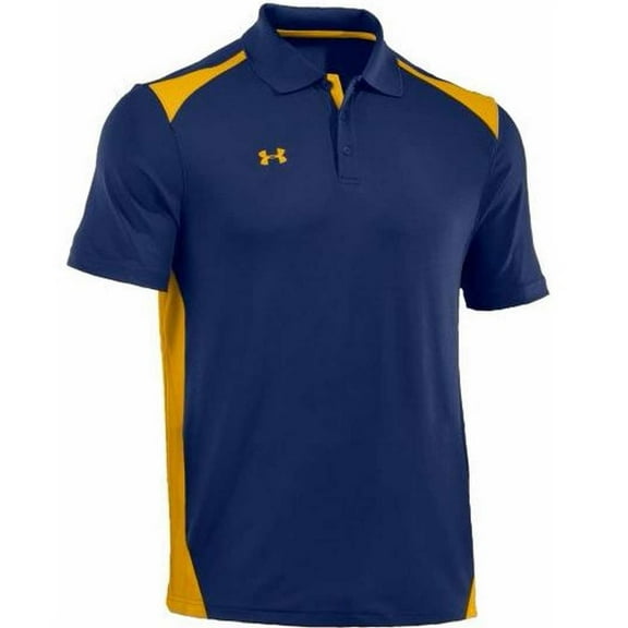 Under Armour Men's Team Colorblock Polo Golf Shirt 1243082 (Navy/Gold, S)