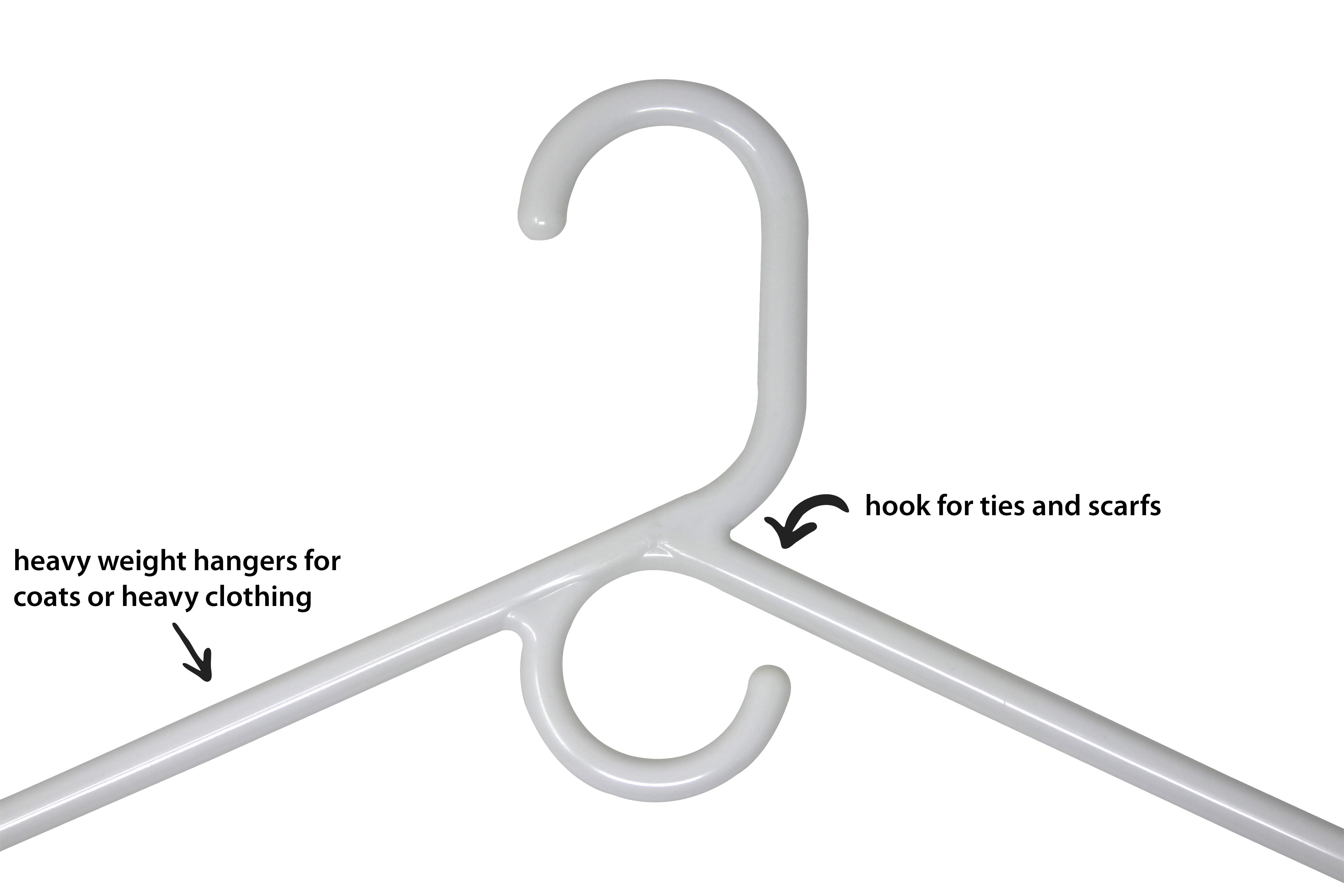 SUPER DEAL 100 Pack White Plastic Hangers with Double Hooks Standard Thick  Clothes Hangers for Closet Coat Shirts Pants Dresses Heavy Duty Lightweight