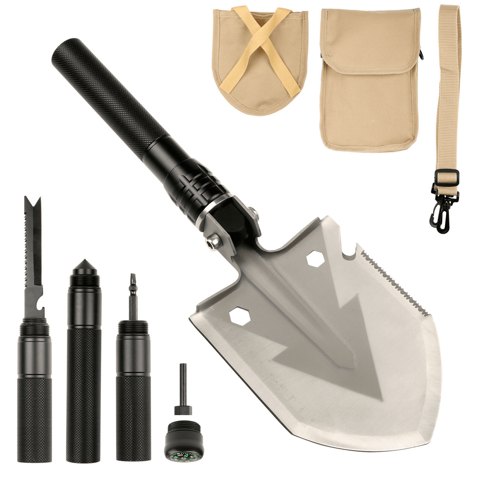 Military Portable Folding Shovel Multi Purpose Steel Spade Survive Tool WR