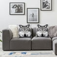 thumbnail image 2 of Acheng  Como Decorative Wolf Print Square Throw Pillow Cover, Set of 2 White 22x22in, 2 of 7