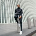 thumbnail image 5 of Rebel Minds Men Stacked Track Pants (Black White), 5 of 6