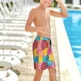 thumbnail image 6 of Cauagu Colorful Wool Balls Print Swim Trunks for Men,Youth Boys Swim Shorts Compression Liner Beach Shorts Boys' Swimming Shorts 7-20 Years Bathing Suit-Small, 6 of 7