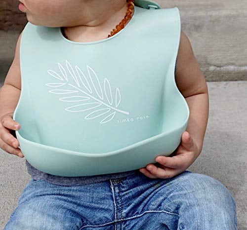 Simka Rose Silicone Baby Bibs - Waterproof Bib Set, Rust/Sand/Sage
