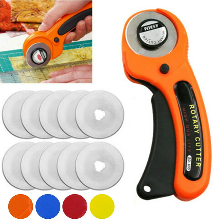 Headley Tools 45mm Rotary Cutter for Fabric, Ergonomic Handle Rolling Cutter  with Safety Lock for Fabric Leather Crafting Sewing Quilting, Fab