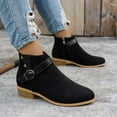 thumbnail image 5 of Bnwani Boots for Women Fall Winter Fashion Mid-Heel Thick Chunky Mid-Calf Versatile Casual Boot Black Size 5.5, 5 of 5