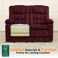 thumbnail image 2 of MCombo 57" Power Loveseat Recliner Sofa with Heat Vibration for Living Room, Fabric, Red, 2 of 7