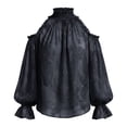 thumbnail image 7 of Helii Long Sleeve Shirts for Women Cold Shoulder Halter Neck Chiffon Blouse Boho Print Elegant Shirts Autumn Fall Outfift Casual Office Work Top, 7 of 7