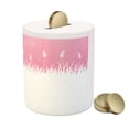 thumbnail image 3 of Pink Piggy Bank, Field Farm Life Inspired Scene Cut into Half with Bushes and Wheat Art Print, Ceramic Coin Bank Money Box for Cash Saving, 3.6" X 3.2", Hot Pink and White, by Ambesonne, 3 of 4