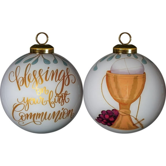 Inner Beauty Blessings On Your First Communion Hand Painted Glass Ornament