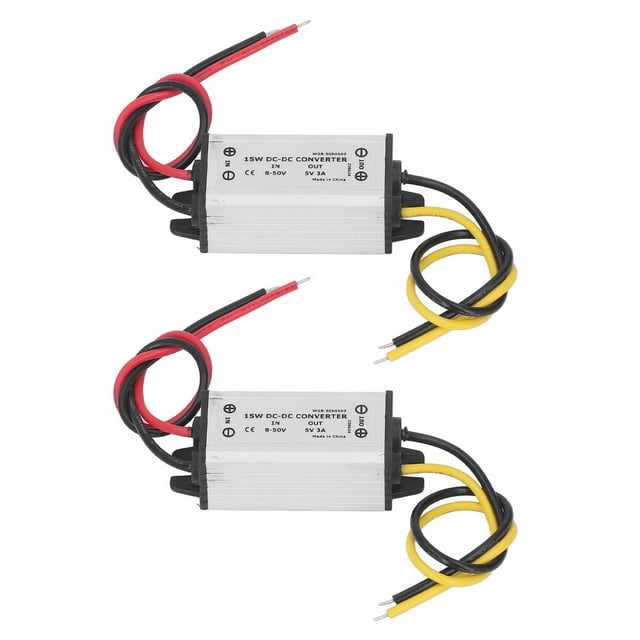 Convertisseur de Tension, Haute Efficacité de Conversion Convertisseur de Réduction de Tension DC 8-50V à 5V 3A 15W Court-Circuit Preuve pour l'Aviation