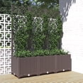 thumbnail image 1 of vidaXL Jardinière avec Treillis Marron 120x40x136 cm PP, 1 of 5