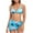 Blue, variant on Srogem Women's 3 Piece Swimsuits Sexy Bikini Sets Triangle Bathing Suit Cover Up Beach Skirt Bottom Ruched Tie Swimwear