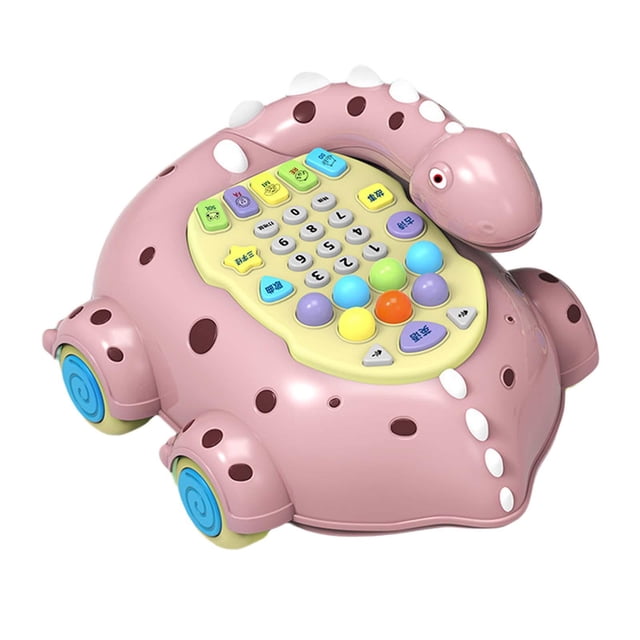 Teléfono de juguete para bebés, teléfono para niños, teléfono musical multifuncional para niños. Rosa