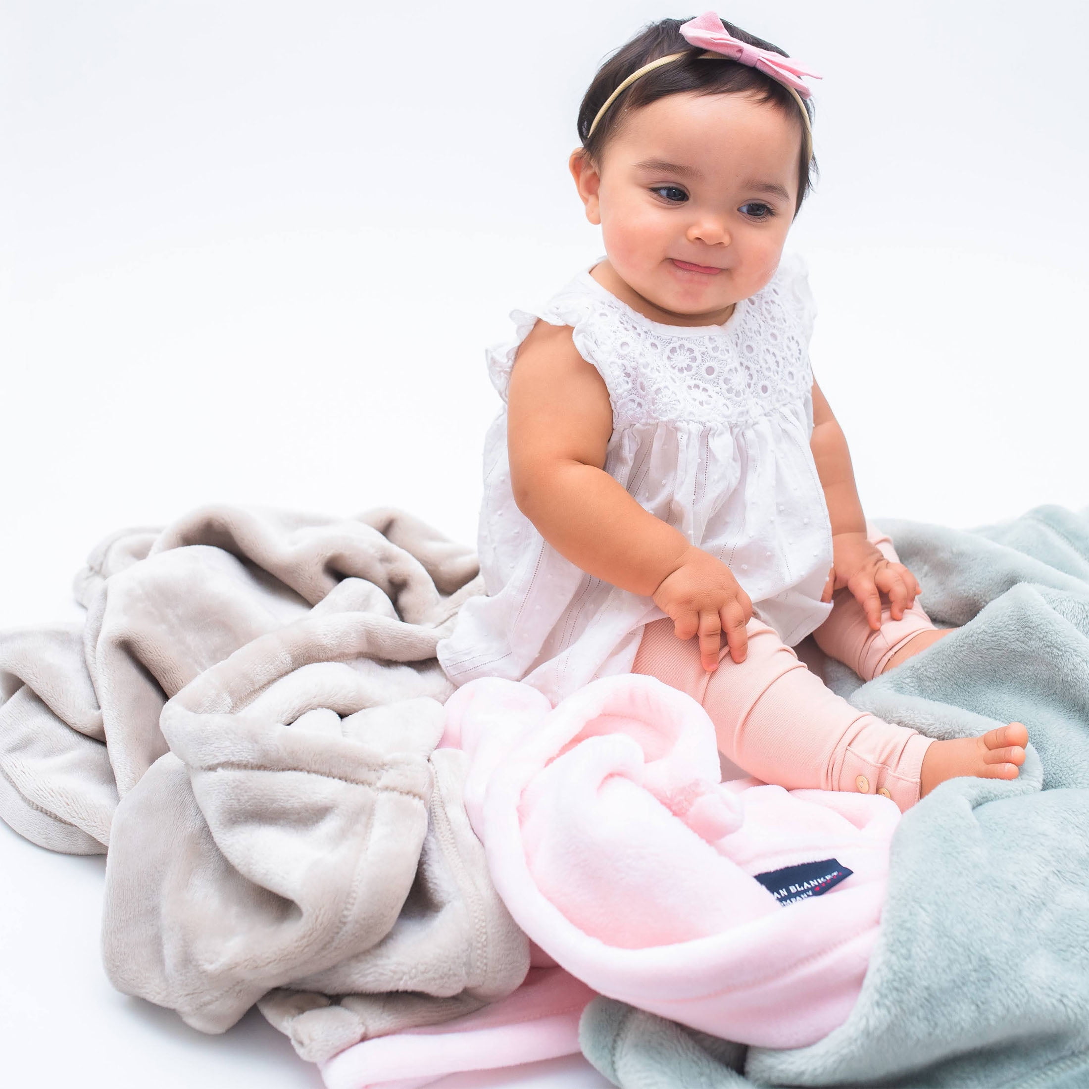 American Blanket Company Luster Loft Whip Stitch Infant Blanket Softest Gray 30in x 40in Unisex