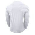 thumbnail image 3 of JUUYY Men's Casual Long Sleeve Henley Shirt Fashion Slim Fit Basic Pullover T-Shirts Classic V Neck Button Solid Color Muscle Tees Tops White XXL, 3 of 3
