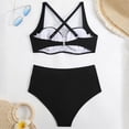 thumbnail image 4 of Wdgfv Two Piece Swimsuit for Women Push Up Bikini Top Tummy Control Bathing Suit High Cut Mid Rise Sporty Swimwear Teens, 4 of 9