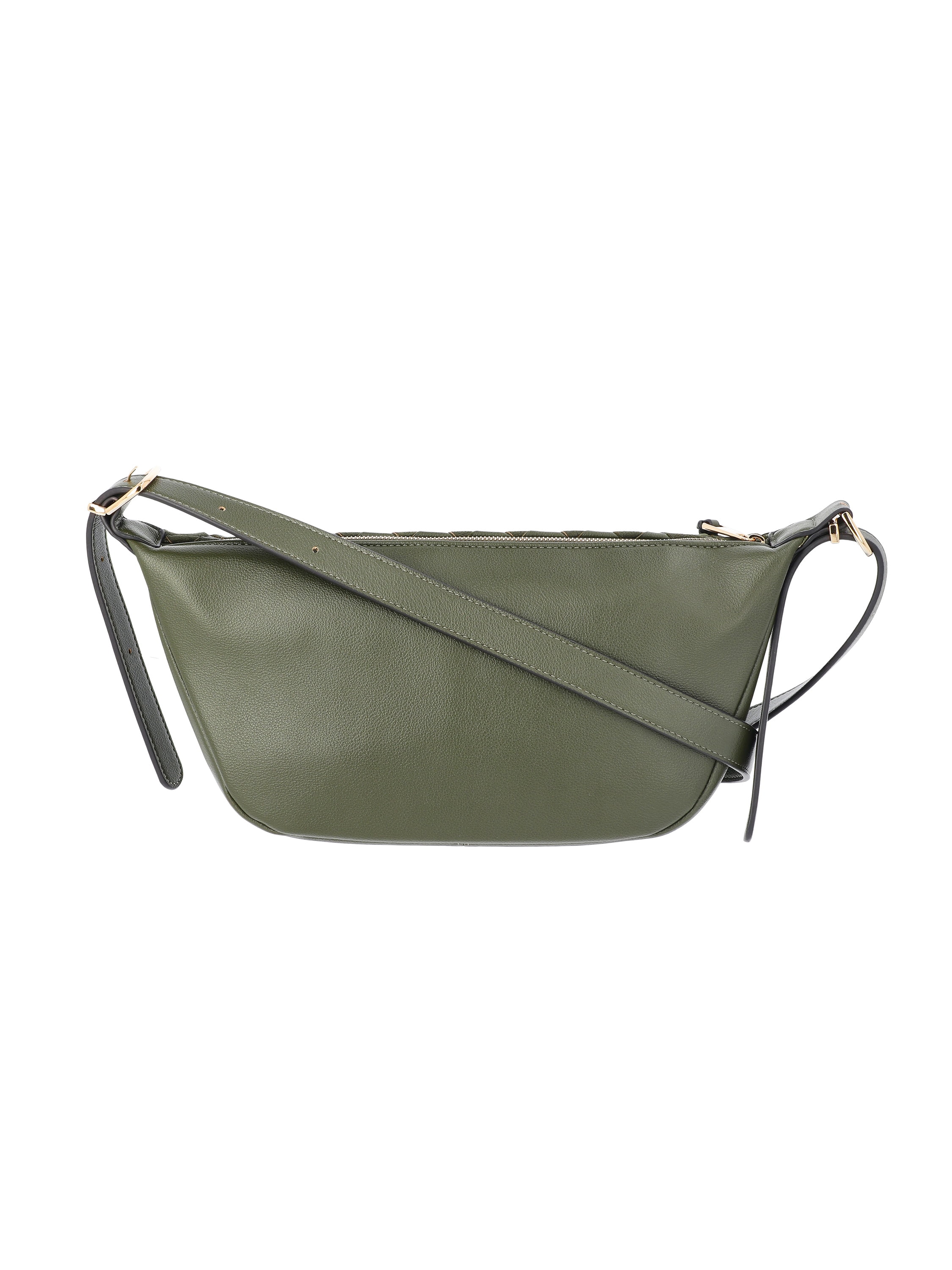Time and Tru Women's Woven Faux Leather and Suede Sling Crossbody Bag, Olive