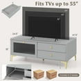 thumbnail image 2 of Costway Modern TV Stand for 55" TVs with Drop Down Door Cabinet 2 Storage Drawers Gray, 2 of 10