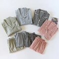 thumbnail image 2 of Conjunto de pijama japonés para hombre y mujer, ropa de dormir de manga larga a cuadros, 2023 algodón, para primavera y otoño, novedad de 100%, 2 of 3