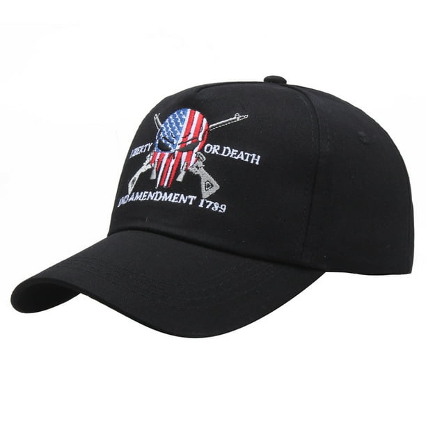 Gorra de béisbol lisa de algodón con estampado de calavera