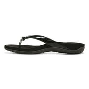Vionic Womens Bella Toe Post Sandal – Black (10000435001), Orthotic Support, Comfortable Flip-Flops