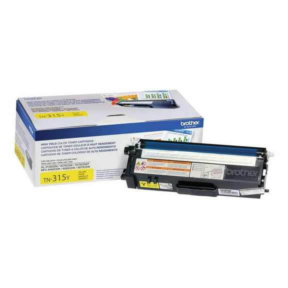 Brother Genuine High Yield Yellow Toner Cartridge, TN315Y, Page Yield Up To 3,500 Pages