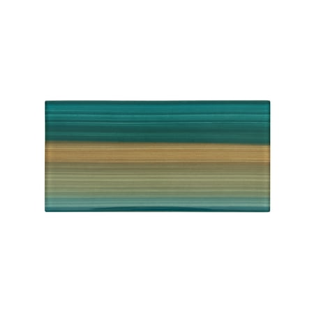 WS Tiles - Peel & Stick Hand Painted Lagoon Green 3 in. x 6 in. Individual Glass Subway Wall Tile (8 sq. ft / Case)