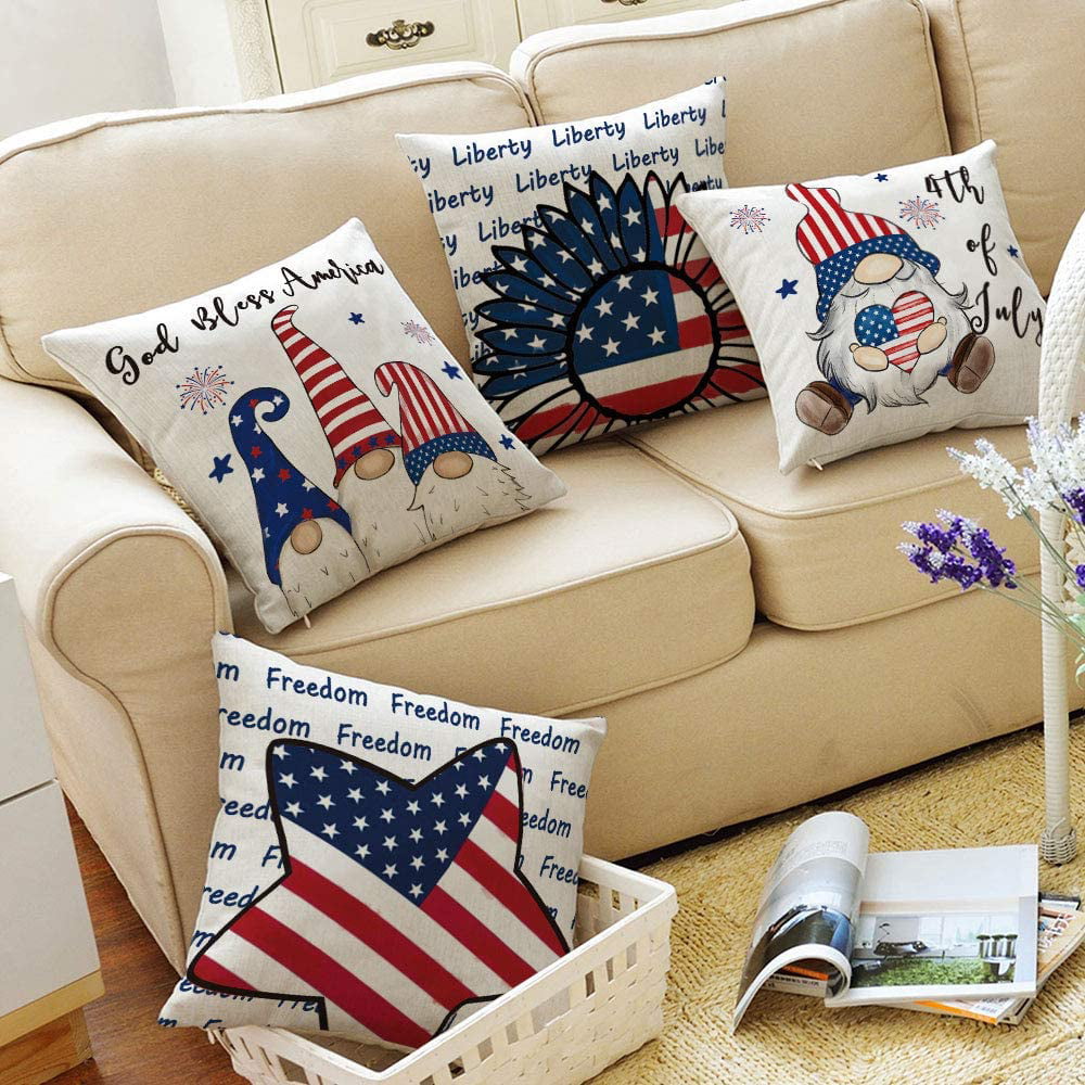 USA Flag Cosmos Freedom Liberty Throw Pillow Cover Independence Day Cushion Case 