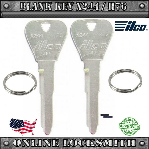2 New Blank Keys For Ford Escort 1997-2003 Replacement Uncut Key Blade- X244/H76