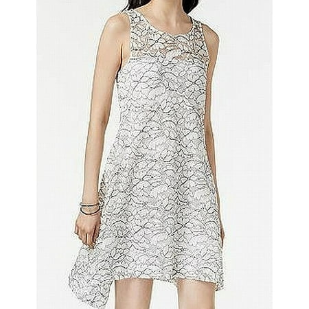 Signature by Robbie Bee Women's Petite Lace Shift Dress (PS, Ivory/Black)