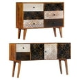thumbnail image 2 of vidaXL Mid-Century Sideboard, Solid Mango Wood with Printed Pattern, 35.4"x11.8"x27.6", 2 of 17