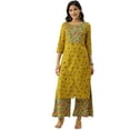 thumbnail image 1 of eloria Floral Printed Kurti With Three-Quarter Sleeves In Round Neck Design With Bottom, 1 of 6